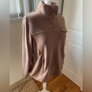 32 Degrees HEAT button Up Sweater in Tan super soft M fleece